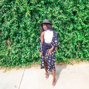 black floral Lucille Kimono